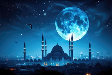 Obraz premium islamic greeting card for Ramadan kareem or ied mubarak background
