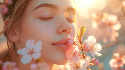 portrait of a woman with flowers