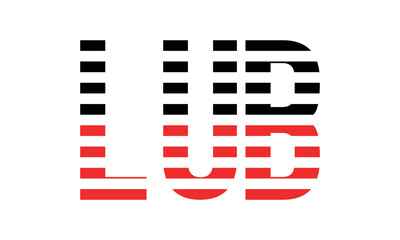 LUB three initial letter iconic line negative space minimal logo design vector template. monogram, abstract, wordmark, business, typography, minimalist, brand, company, flat, modern, unique, simple