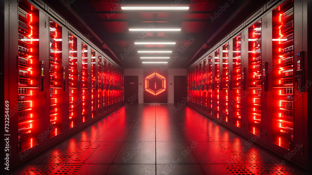 Aufkleber datacenter with advanced server technology, networking and storage systems, modern infrastructure an
