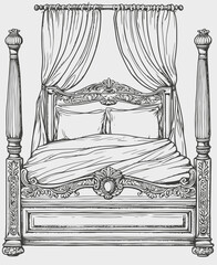 illustration of a bed