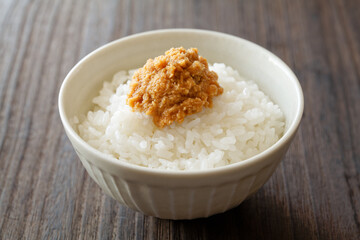 山わさび醤油漬けとご飯