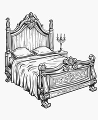 illustration of a bed