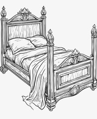 illustration of a bed