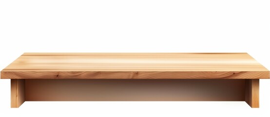 empty wooden table on white background