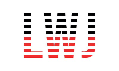 LWJ three initial letter iconic line negative space minimal logo design vector template. monogram, abstract, wordmark, business, typography, minimalist, brand, company, flat, modern, unique, simple