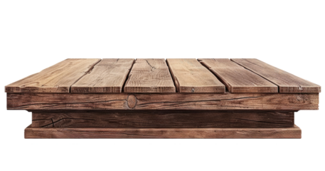Empty wooden stage isolated on transparent background