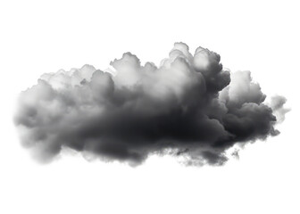 isolated dark natural fluffy cloud on transparent background