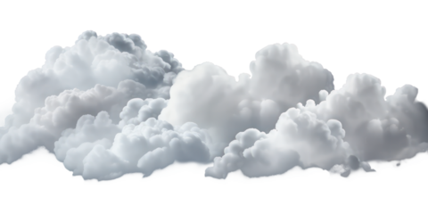 isolated white natural fluffy cloud on transparent background