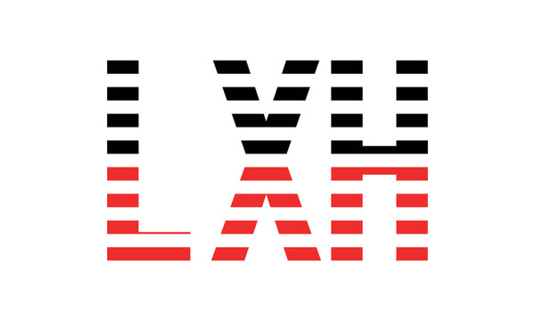 LXH three initial letter iconic line negative space minimal logo design vector template. monogram, abstract, wordmark, business, typography, minimalist, brand, company, flat, modern, unique, simple