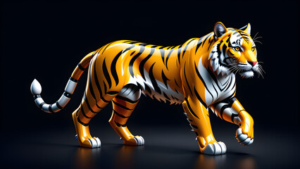 tiger illustration. isolated on a black background 