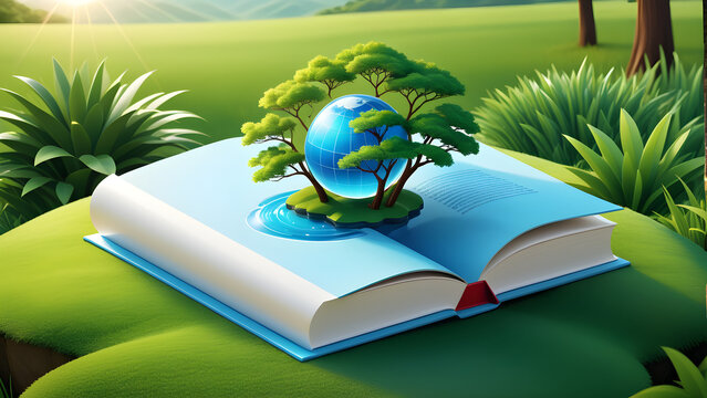 science book icon and vector clipart isolated on nature background