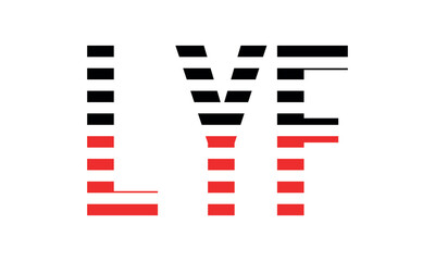 LYF three initial letter iconic line negative space minimal logo design vector template. monogram, abstract, wordmark, business, typography, minimalist, brand, company, flat, modern, unique, simple