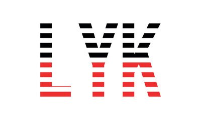 LYK three initial letter iconic line negative space minimal logo design vector template. monogram, abstract, wordmark, business, typography, minimalist, brand, company, flat, modern, unique, simple