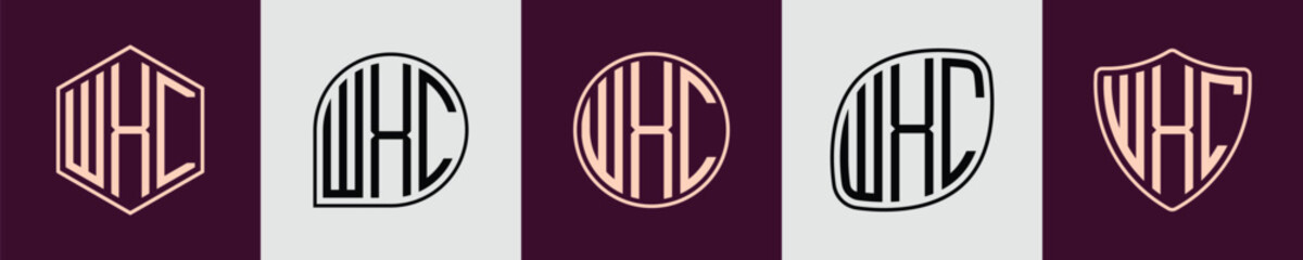 Creative simple Initial Monogram WXC Logo Designs.