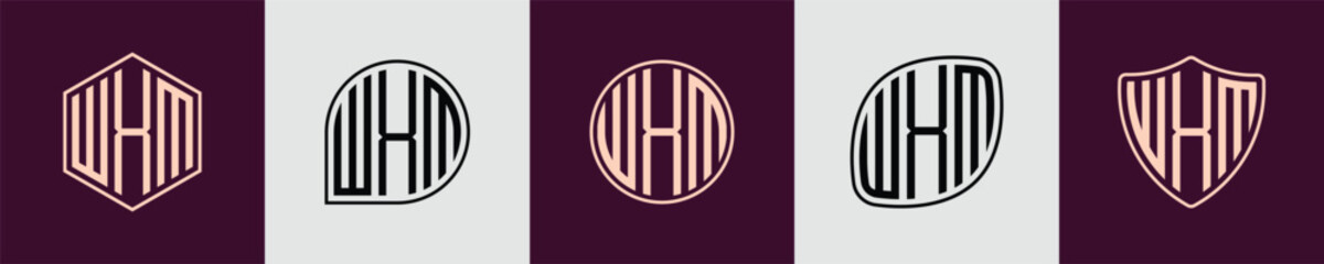 Creative simple Initial Monogram WXM Logo Designs.