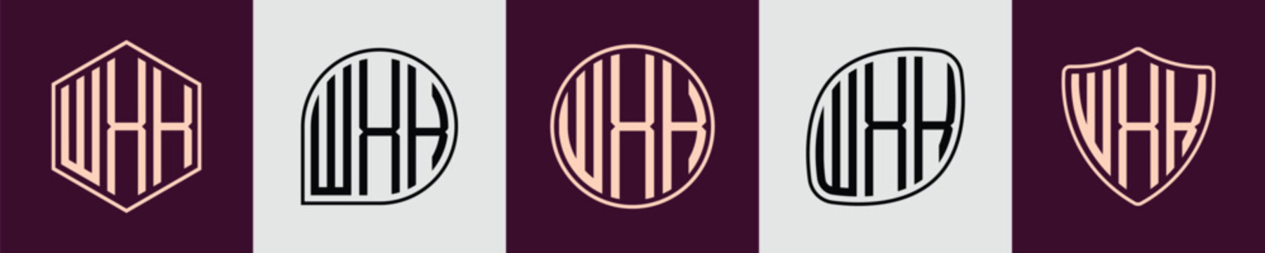 Creative simple Initial Monogram WXK Logo Designs.