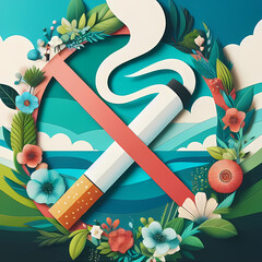  the message of "no smoking," symbolizing health, cleanliness, and fresh air, Generative Ai