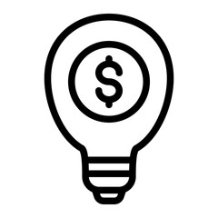 This is the Business Idea icon from the Online Marketing icon collection with an Outline style