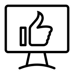 This is the Like icon from the Online Marketing icon collection with an Outline style