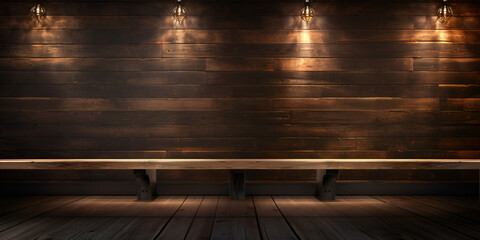 Wooden Floor Dark ,A stage like setting with wooden floor ,