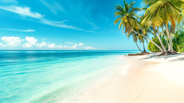Transport viewers to a tropical paradise with a high-quality image capturing a serene beach setting