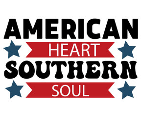 American Heart Svg,4th of July, America Independence Day T-shirt Design, Sag Cut File, Retro, Png, Commercial Use