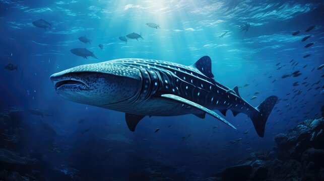 Whale shark in the sea. Generative Ai