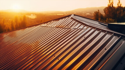 A corrugated metal roof was installed on the house
