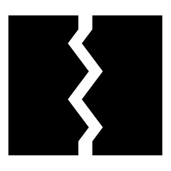 Breach broken torn tear object document icon black color vector illustration image flat style