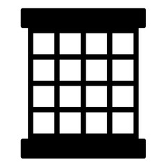 Prisoner window grid grate prison jail concept icon black color vector illustration image flat style