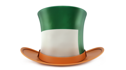 Top hat with the flag of Ireland isolated on a white background