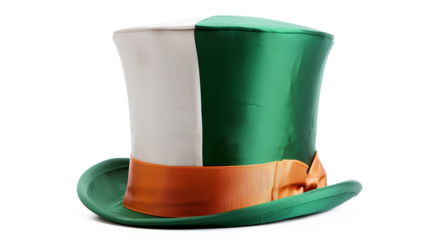 Top hat with the flag of Ireland isolated on a white background