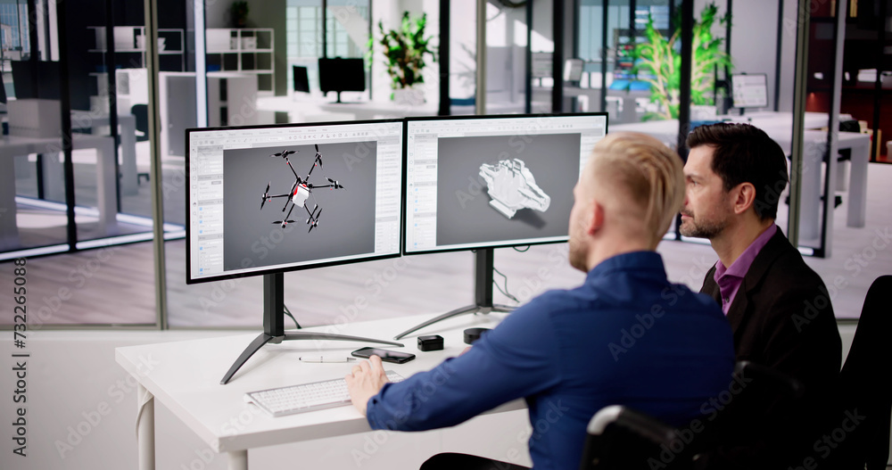 Sticker men using 3d cad software