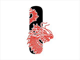Chinese Dragon Alphabet Letter I
