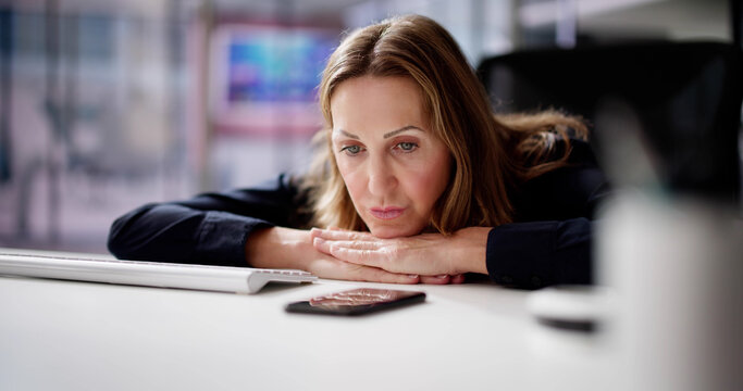 Woman Waiting Phone Call