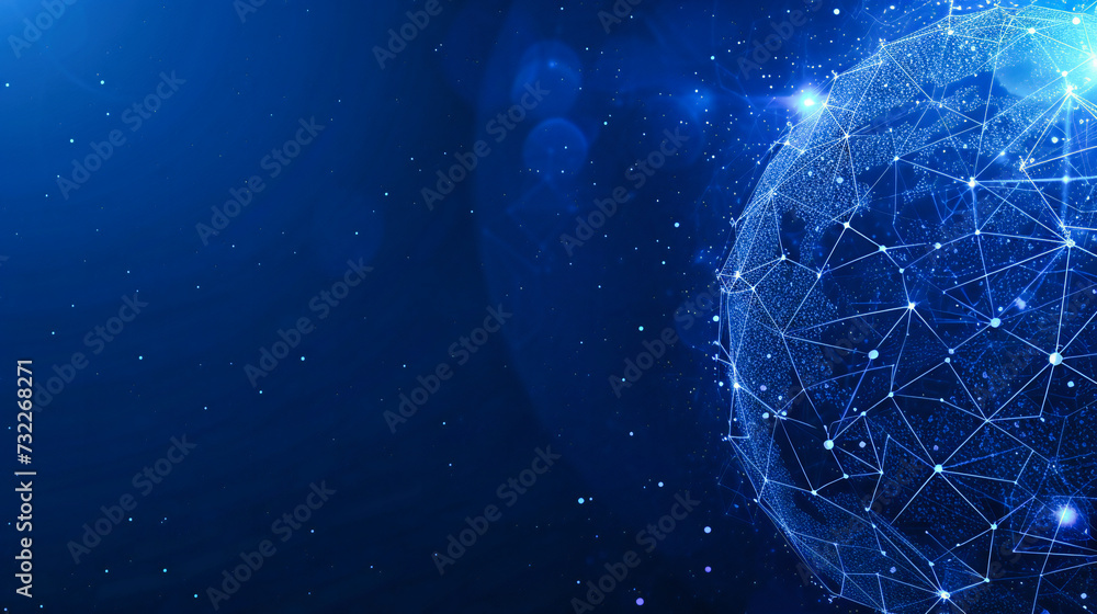 Poster global network connectivity, abstract representation of digital communication and information flow, 