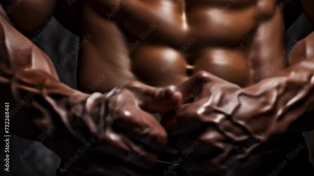 Poster taut muscles ready to spring into action a testament to the body's strength.. .