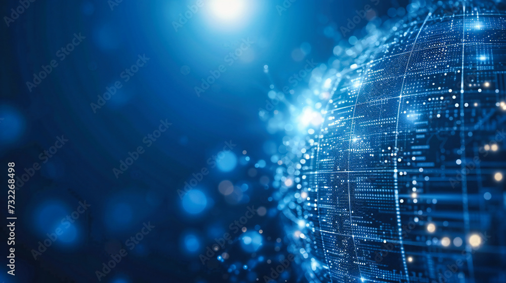 Aufkleber exploring the digital mesh, an abstract concept of connectivity and data in a futuristic network, th