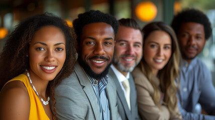 Fototapeta premium Meeting at work with people of different ethnics. Multicultural environment concept multigenerational