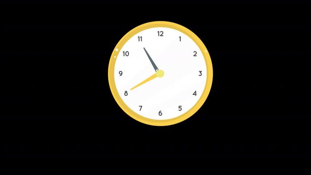 Round clock with rotating animated 30 second clock arrows Animation on black background digital clock animation