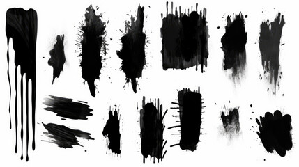 Collection of black paintbrush. Spray Paint Elements brush