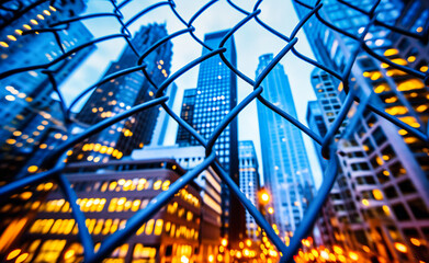 Fototapeta premium Urban Boundaries, The Delicate Balance Between Freedom and Security, A Reflection on City Life and Its Constraints