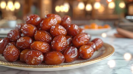 dried dates fruit on white plate