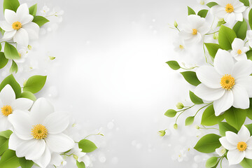 white flowers border