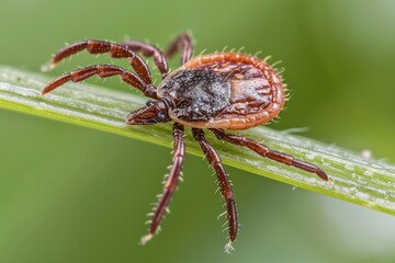 An adult female tick, Ixodes ricinus