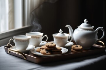 Fototapeta premium cup of tea and cookies