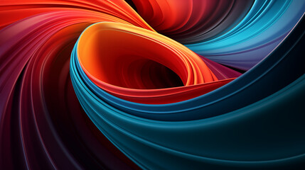 Abstract colorful spiral wave wallpaper on black background