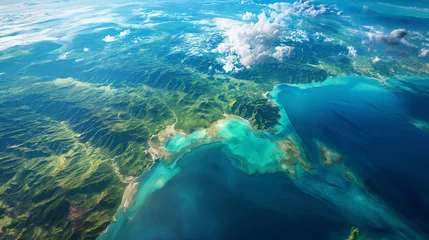 Foto op Canvas Landscapes of the Earth's nature and oceans photographed from above © Taeko