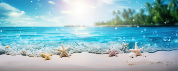 Sandy Beach With Starfish